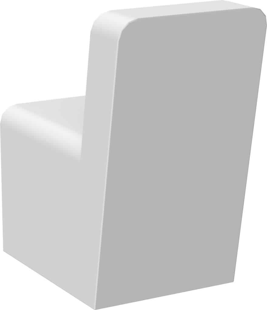 White modern plastic chair without armrest