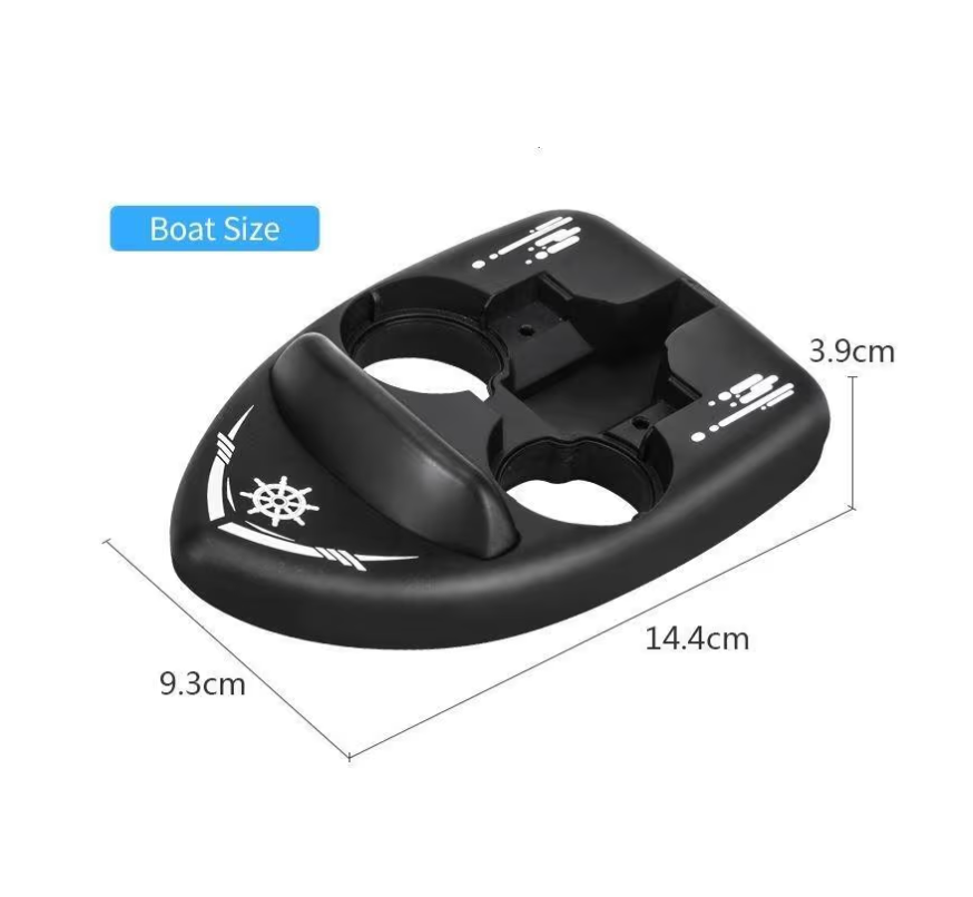 Support noir en forme de bateau, aux dimensions suivantes