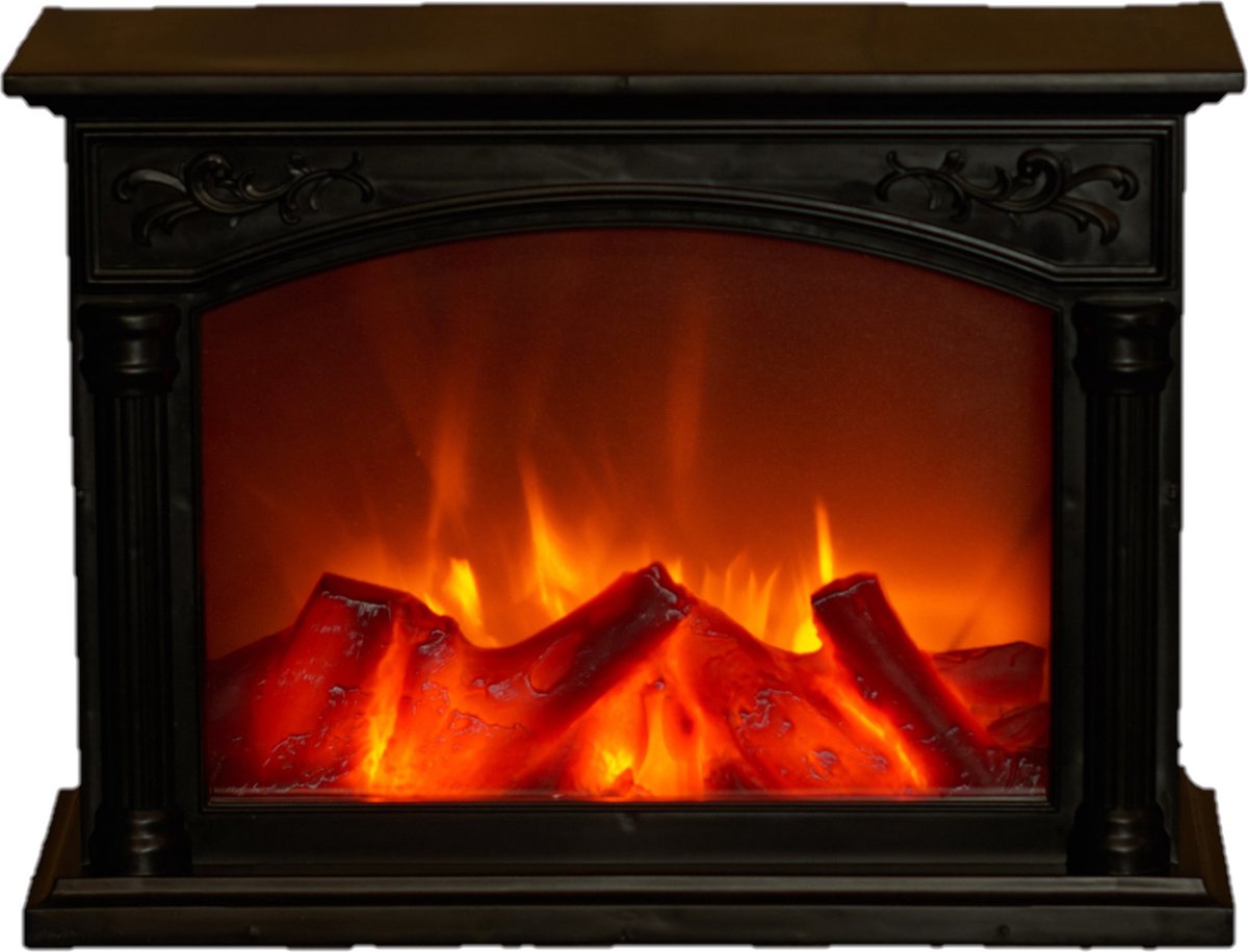 Cheminée électrique noire avec des flammes réalistes