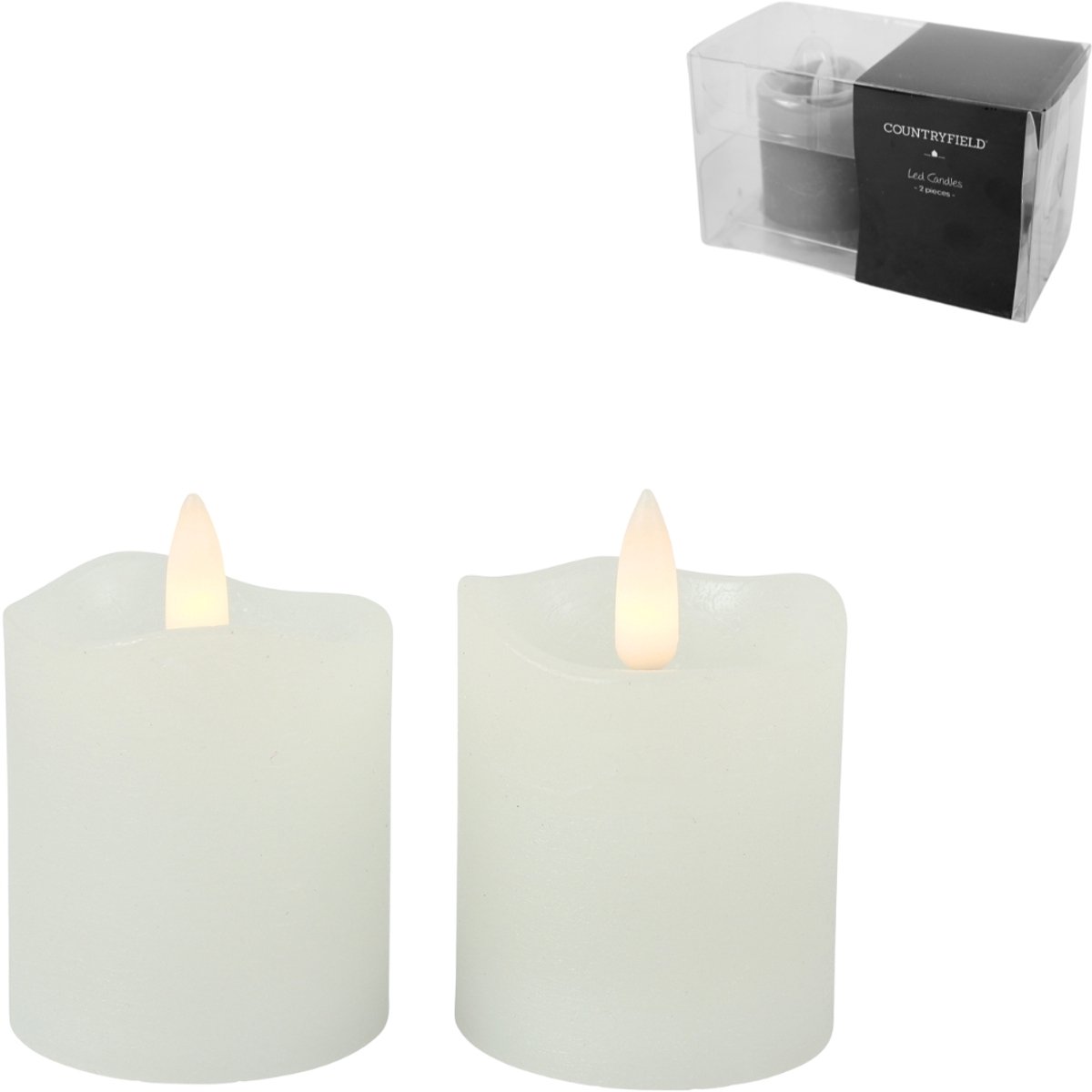 Two LED candles with packaging