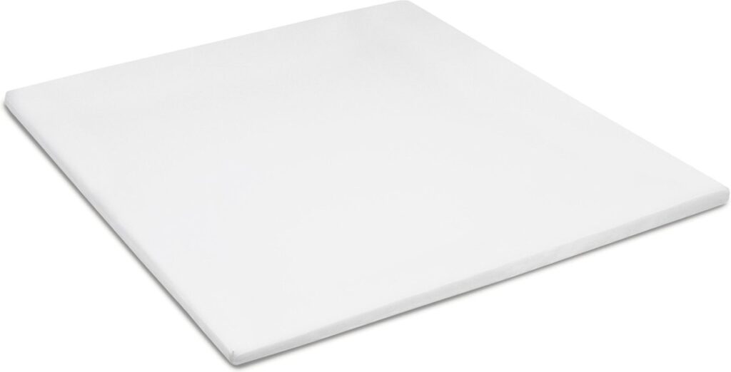 White, rectangular mattress with no pattern.