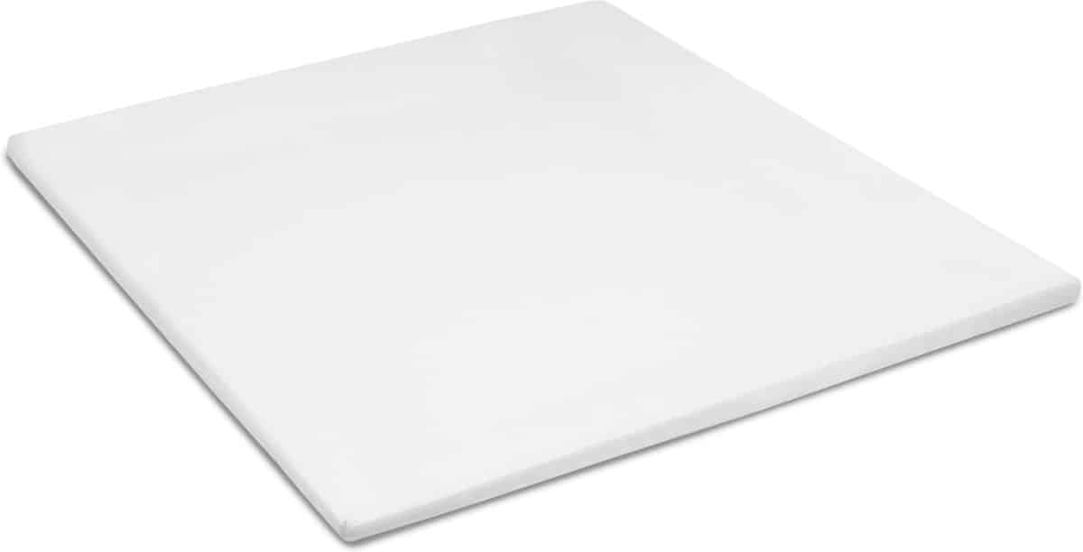 White, rectangular mattress with no pattern.
