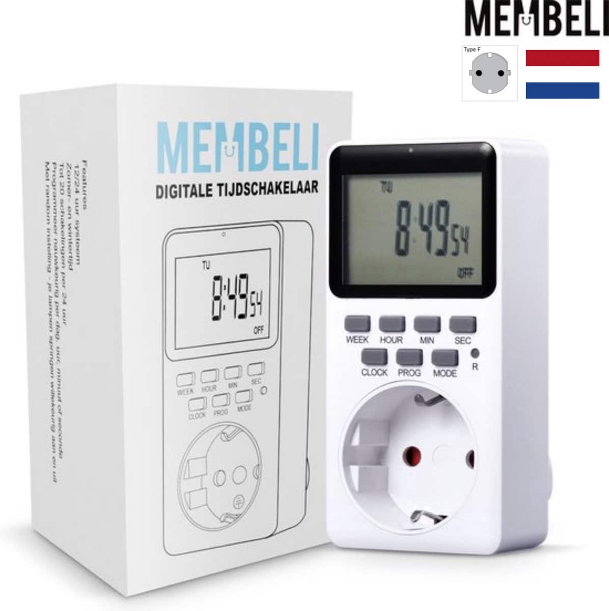 Digital timer with display and packaging.