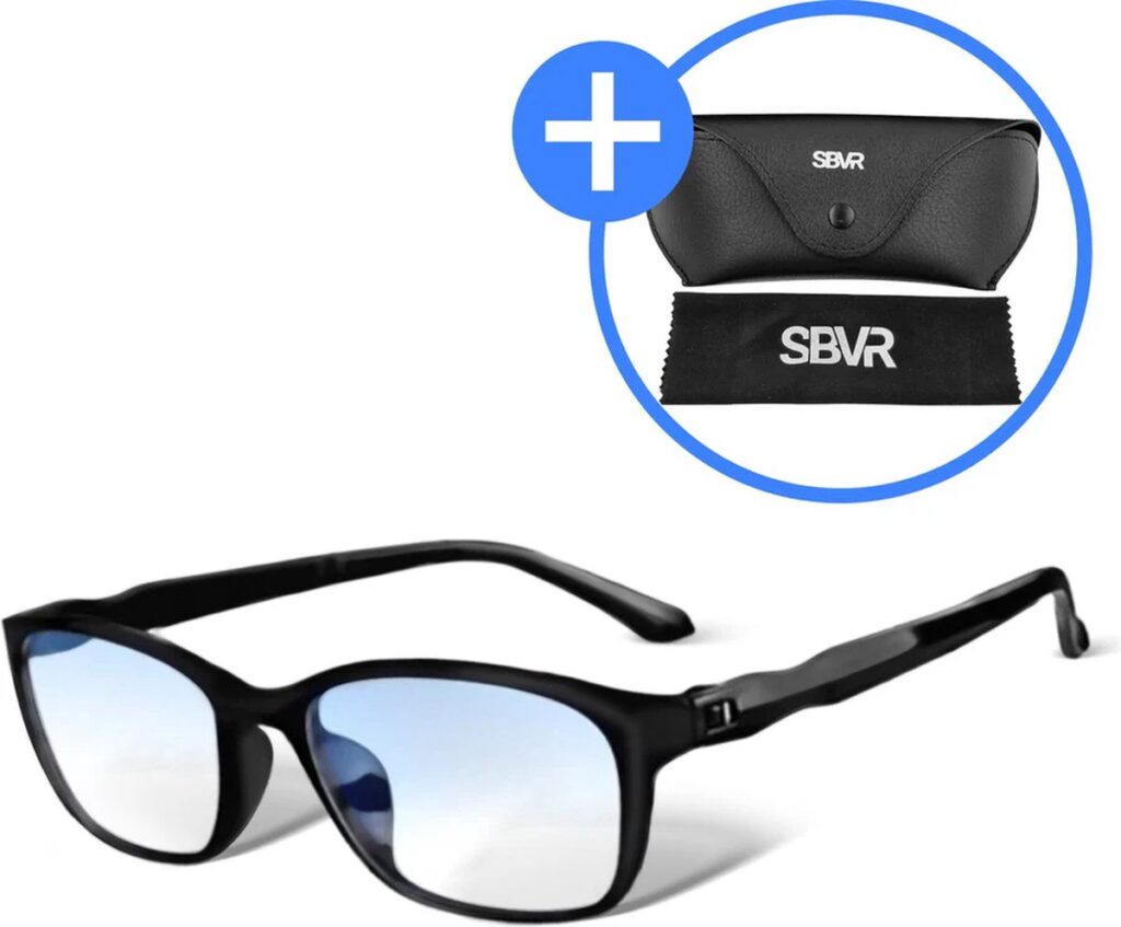 Lunettes noires avec étui et chiffon de nettoyage